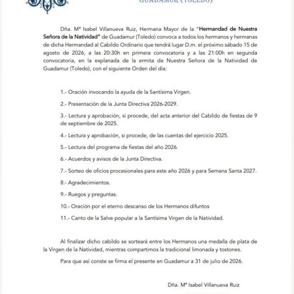 Cabildo 15 de agosto de 2026